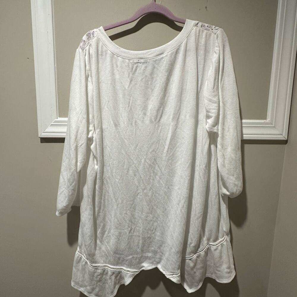 Absolutely Famous Cream Tunic with Asymmetrical Ruffles - Picture 3 of 3